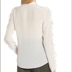 Lewit
Ruffle Detail Embroidered Silk Blouse NWOT